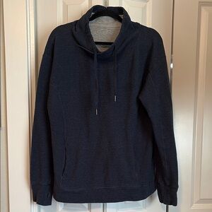 Ribbed Cadet Blue Pullover Sweatshirt